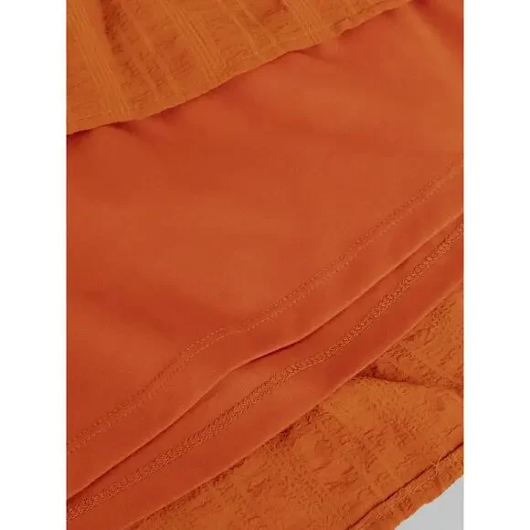 Calvin Klein Boho Cottagecore Prairie Ruffle Dress Beachy Sz 8 Burnt Orange - Picture 7 of 8